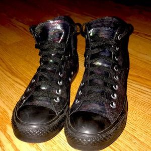 Iridescent high top converse